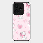 Cute Kitty Bliss Glass Case Cover For Redmi 13 5G