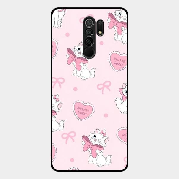 Cute Kitty Bliss Glass Case Cover For Redmi 9 Prime