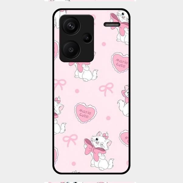 Cute Kitty Bliss Glass Case Cover For Redmi Note 13 Pro Plus 5G