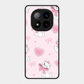 Cute Kitty Bliss Glass Case Cover For Redmi Note 14 Pro Plus 5G