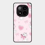 Cute Kitty Bliss Glass Case Cover For Redmi Note 14 Pro Plus 5G
