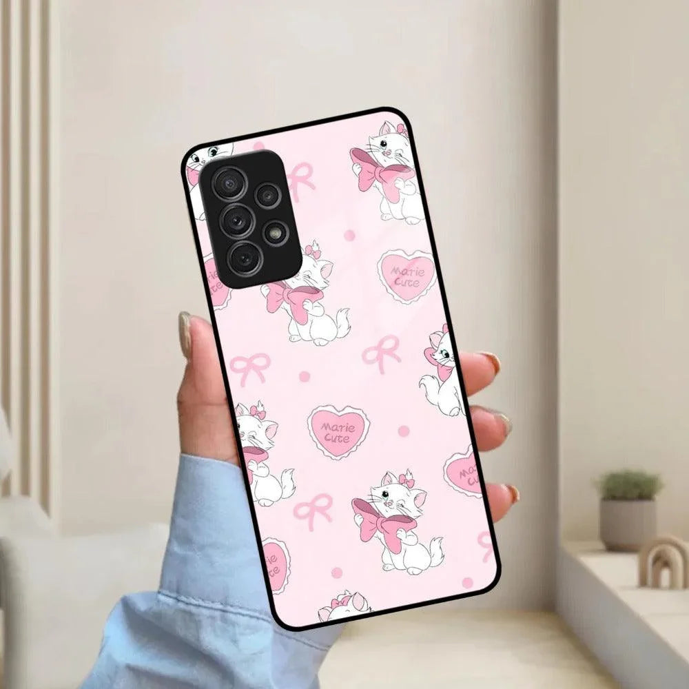 Cute Kitty Bliss Glass Case Cover For Samsung - ShopOnCliQ