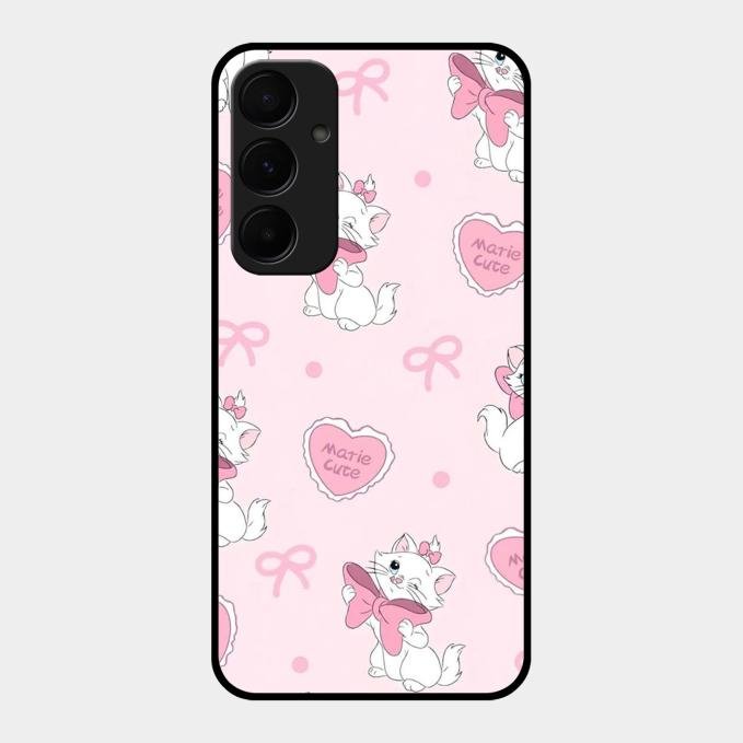 Cute Kitty Bliss Glass Case Cover For Samsung Galaxy A55 5G