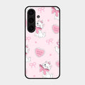 Cute Kitty Bliss Glass Case Cover For Samsung Galaxy S24 Fe 5G