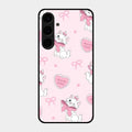 Cute Kitty Bliss Glass Case Cover For Samsung Galaxy S24 Plus 5G