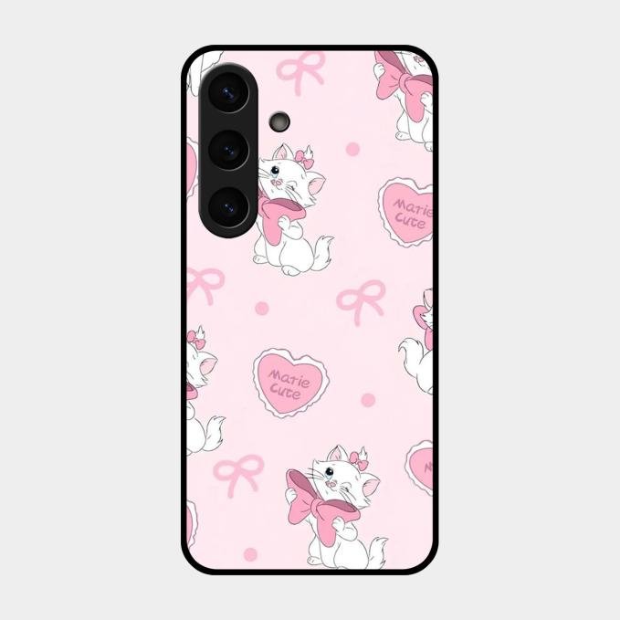 Cute Kitty Bliss Glass Case Cover For Samsung Galaxy S25 Plus 5G