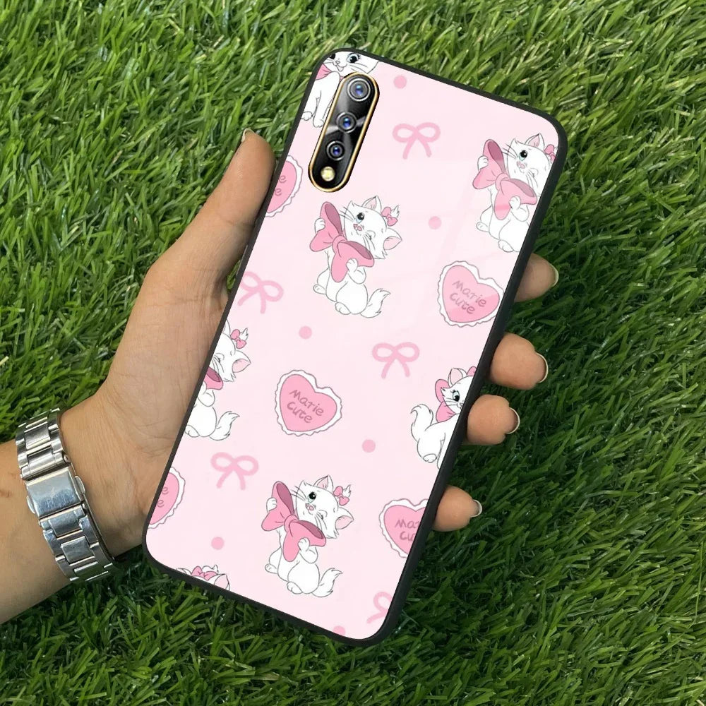 Cute Kitty Bliss Glass Case Cover For Vivo - ShopOnCliQ