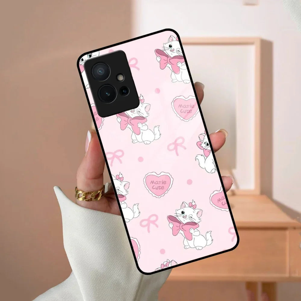 Cute Kitty Bliss Glass Case Cover For Vivo - ShopOnCliQ