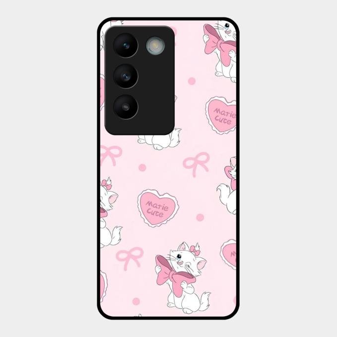Cute Kitty Bliss Glass Case Cover For Vivo T3 5G