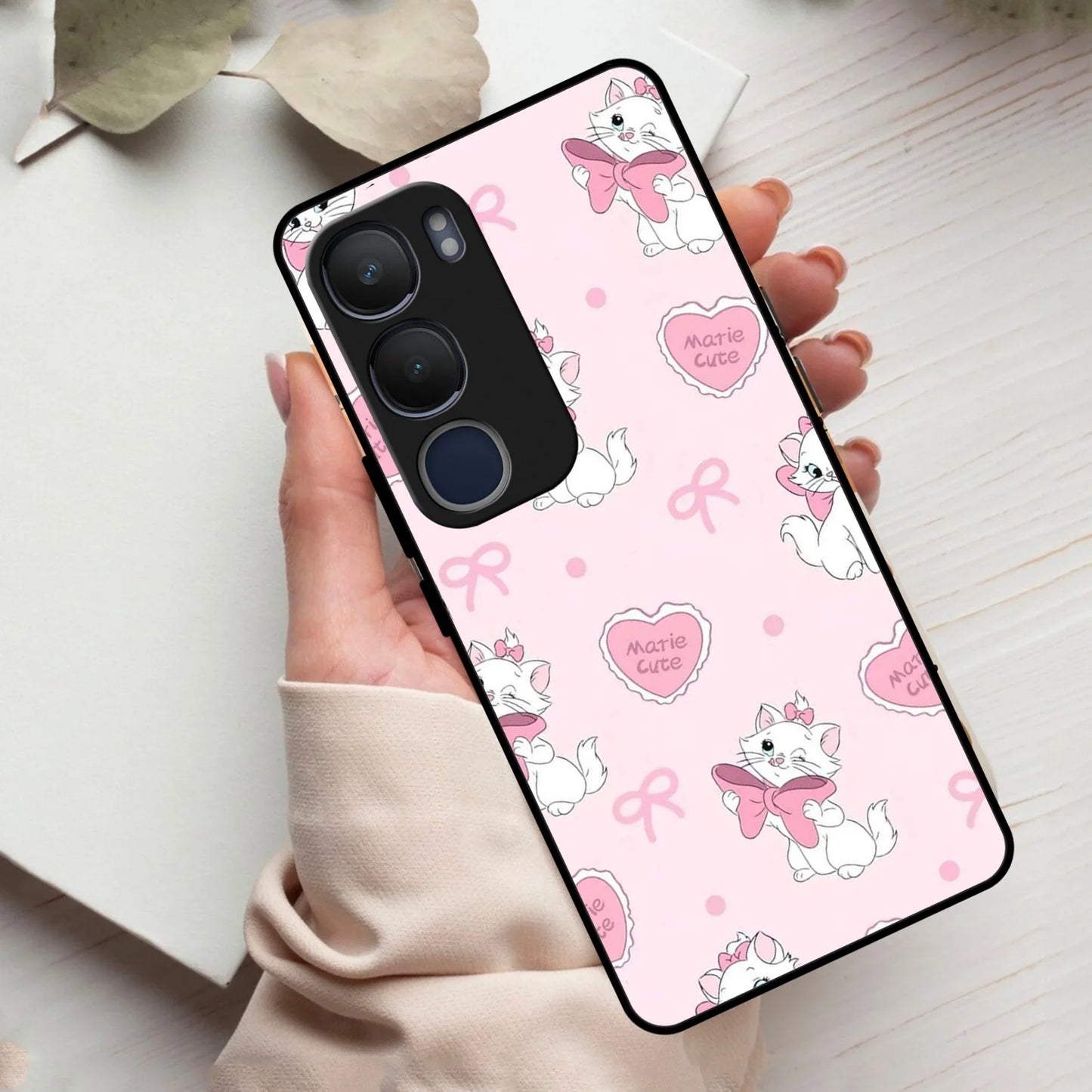 Cute Kitty Bliss Glass Case Cover For Vivo - ShopOnCliQ