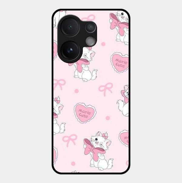 Cute Kitty Bliss Glass Case Cover For Vivo T4 Pro 5G