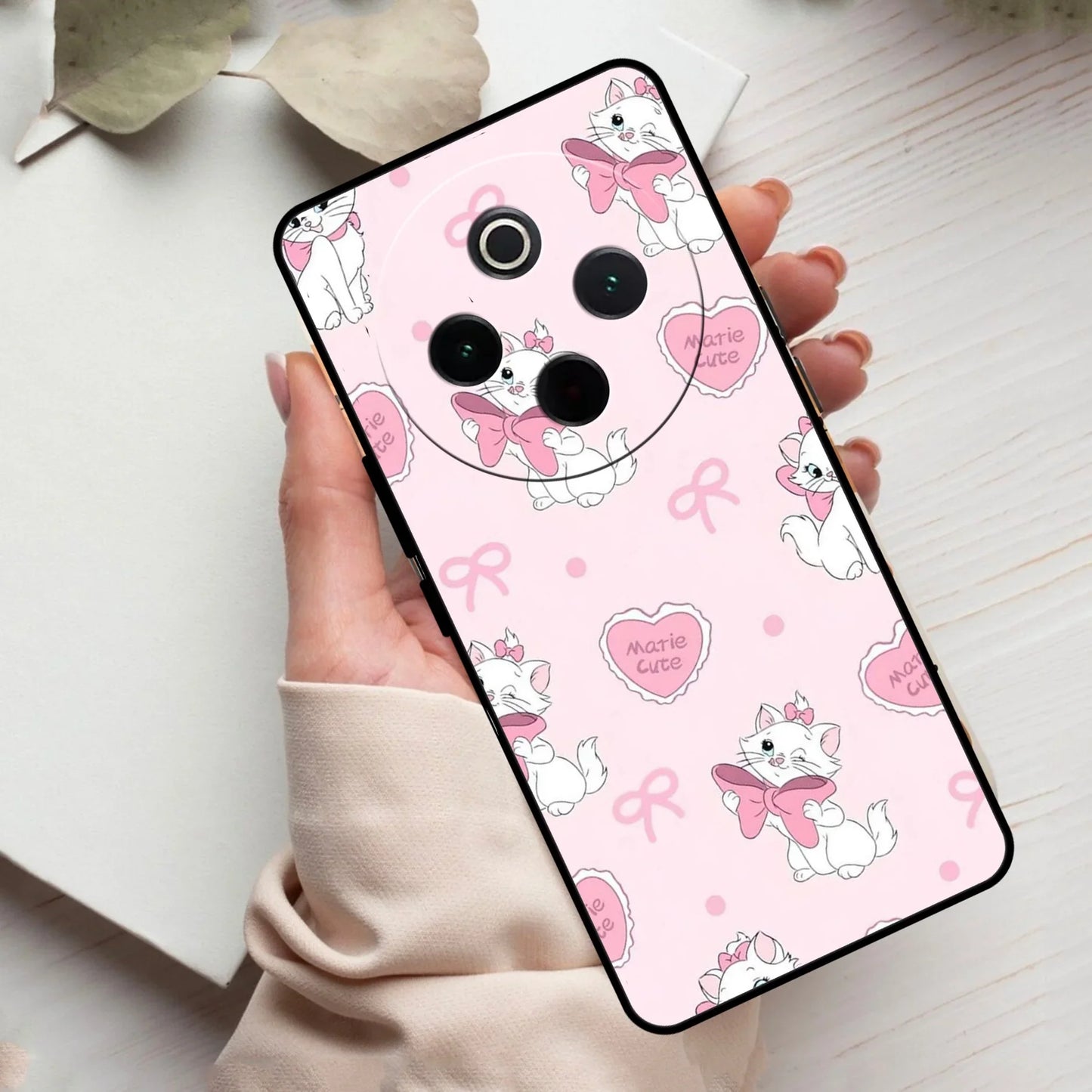 Cute Kitty Bliss Glass Case Cover For Vivo - ShopOnCliQ