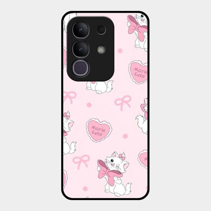Cute Kitty Bliss Glass Case Cover For Vivo T4X 5G