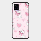 Cute Kitty Bliss Glass Case Cover For Vivo V20