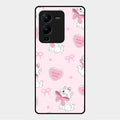 Cute Kitty Bliss Glass Case Cover For Vivo V25 Pro 5G