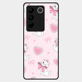 Cute Kitty Bliss Glass Case Cover For Vivo V27 5G