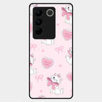 Cute Kitty Bliss Glass Case Cover For Vivo V27 5G