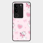 Cute Kitty Bliss Glass Case Cover For Vivo V29 5G