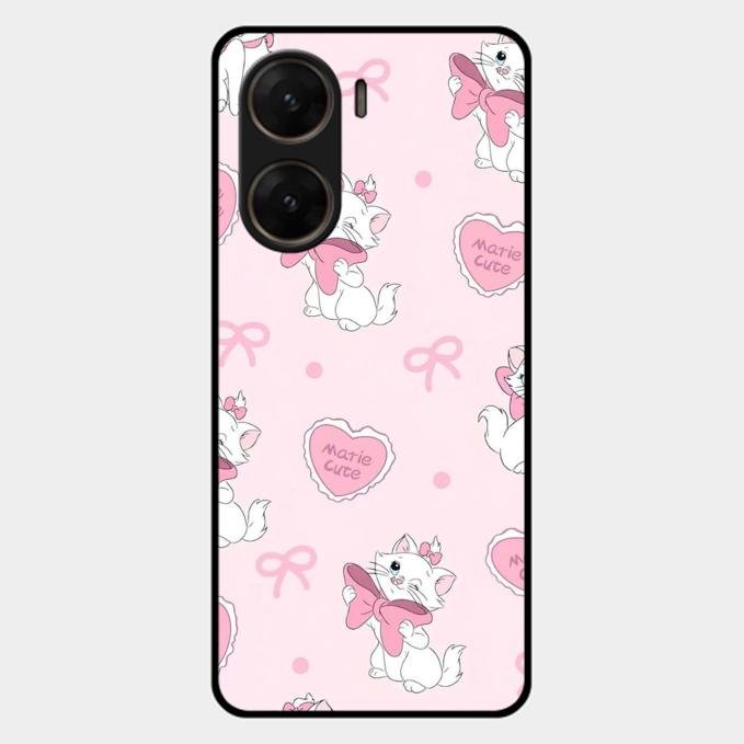 Cute Kitty Bliss Glass Case Cover For Vivo V29E 5G