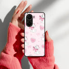 Cute Kitty Bliss Glass Case Cover For iQOO - ShopOnCliQ