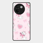 Cute Kitty Bliss Glass Case Cover For Vivo V30E 5G