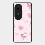 Cute Kitty Bliss Glass Case Cover For Vivo V40 5G