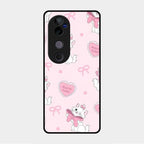 Cute Kitty Bliss Glass Case Cover For Vivo V40 Pro 5G