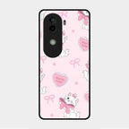 Cute Kitty Bliss Glass Case Cover For Vivo V40E 5G