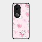 Cute Kitty Bliss Glass Case Cover For Vivo V50E 5G