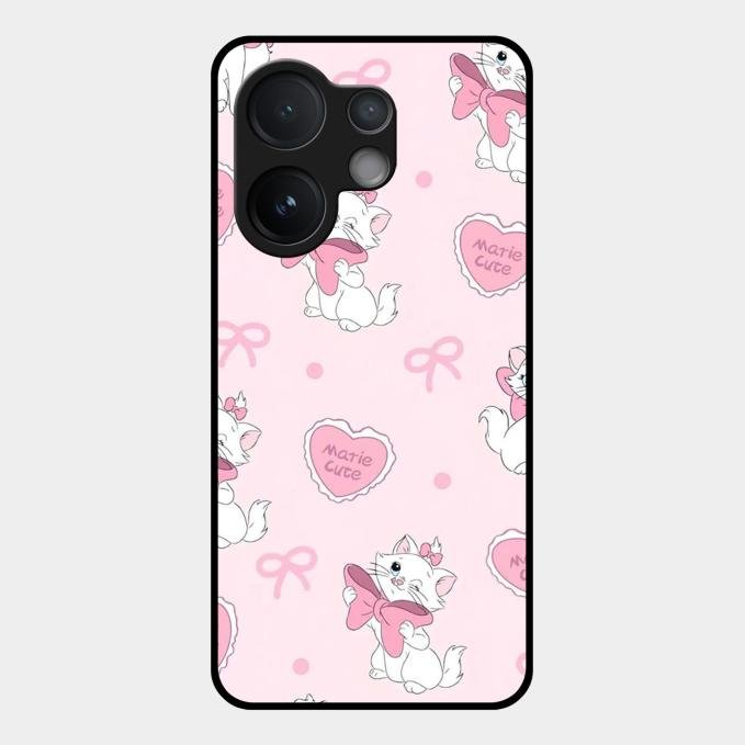 Cute Kitty Bliss Glass Case Cover For Vivo V60 5G