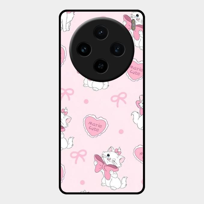 Cute Kitty Bliss Glass Case Cover For Vivo X100 5G