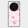 Cute Kitty Bliss Glass Case Cover For Vivo X100 5G