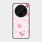 Cute Kitty Bliss Glass Case Cover For Vivo X200 5G