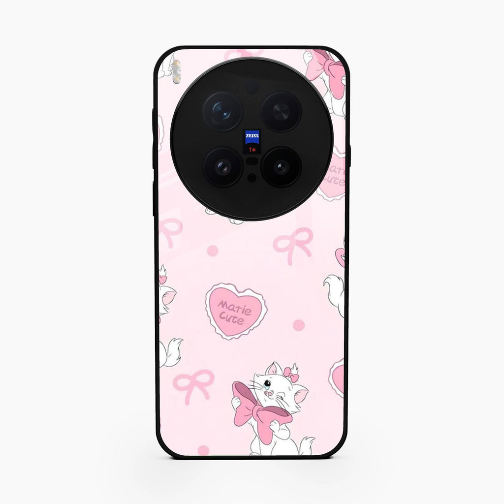 Cute Kitty Bliss Glass Case Cover For Vivo X300 Pro 5G