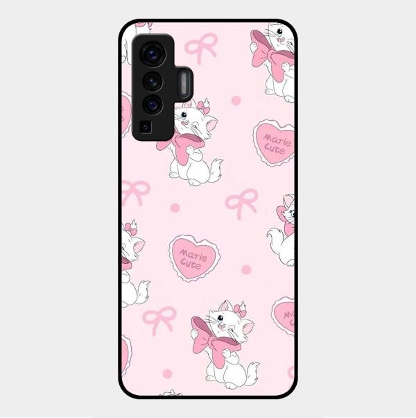 Cute Kitty Bliss Glass Case Cover For Vivo X50 5G