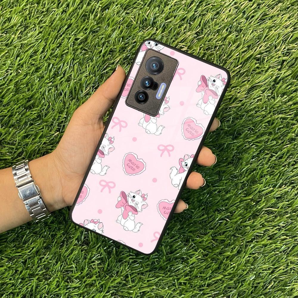 Cute Kitty Bliss Glass Case Cover For Vivo - ShopOnCliQ