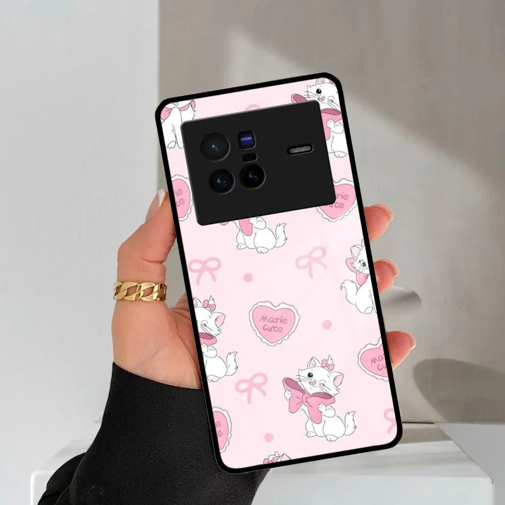Cute Kitty Bliss Glass Case Cover For Vivo - ShopOnCliQ
