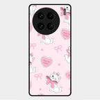 Cute Kitty Bliss Glass Case Cover For Vivo X90 Pro 5G