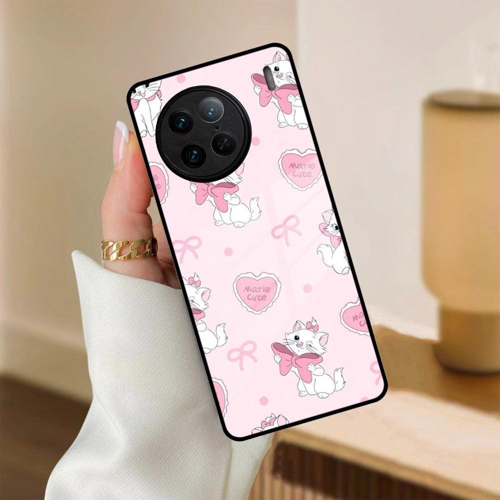 Cute Kitty Bliss Glass Case Cover For Vivo - ShopOnCliQ