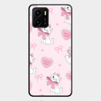 Cute Kitty Bliss Glass Case Cover For Vivo Y01
