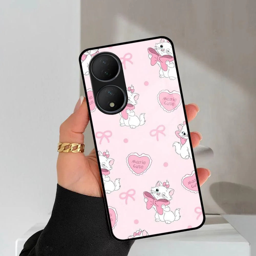Cute Kitty Bliss Glass Case Cover For Vivo - ShopOnCliQ