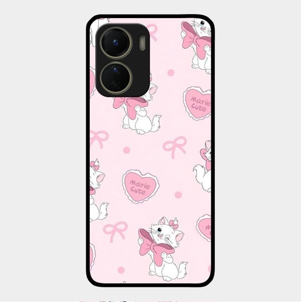 Cute Kitty Bliss Glass Case Cover For Vivo Y16