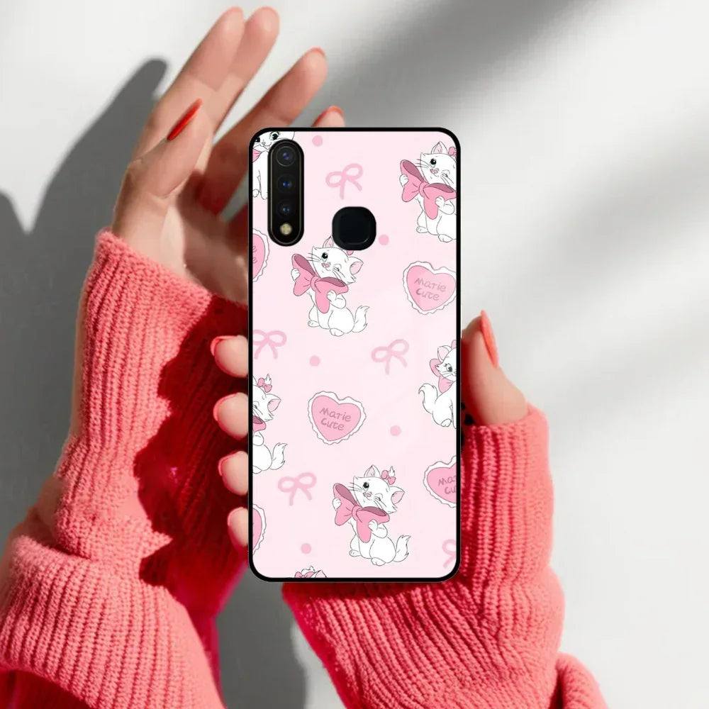Cute Kitty Bliss Glass Case Cover For Vivo - ShopOnCliQ