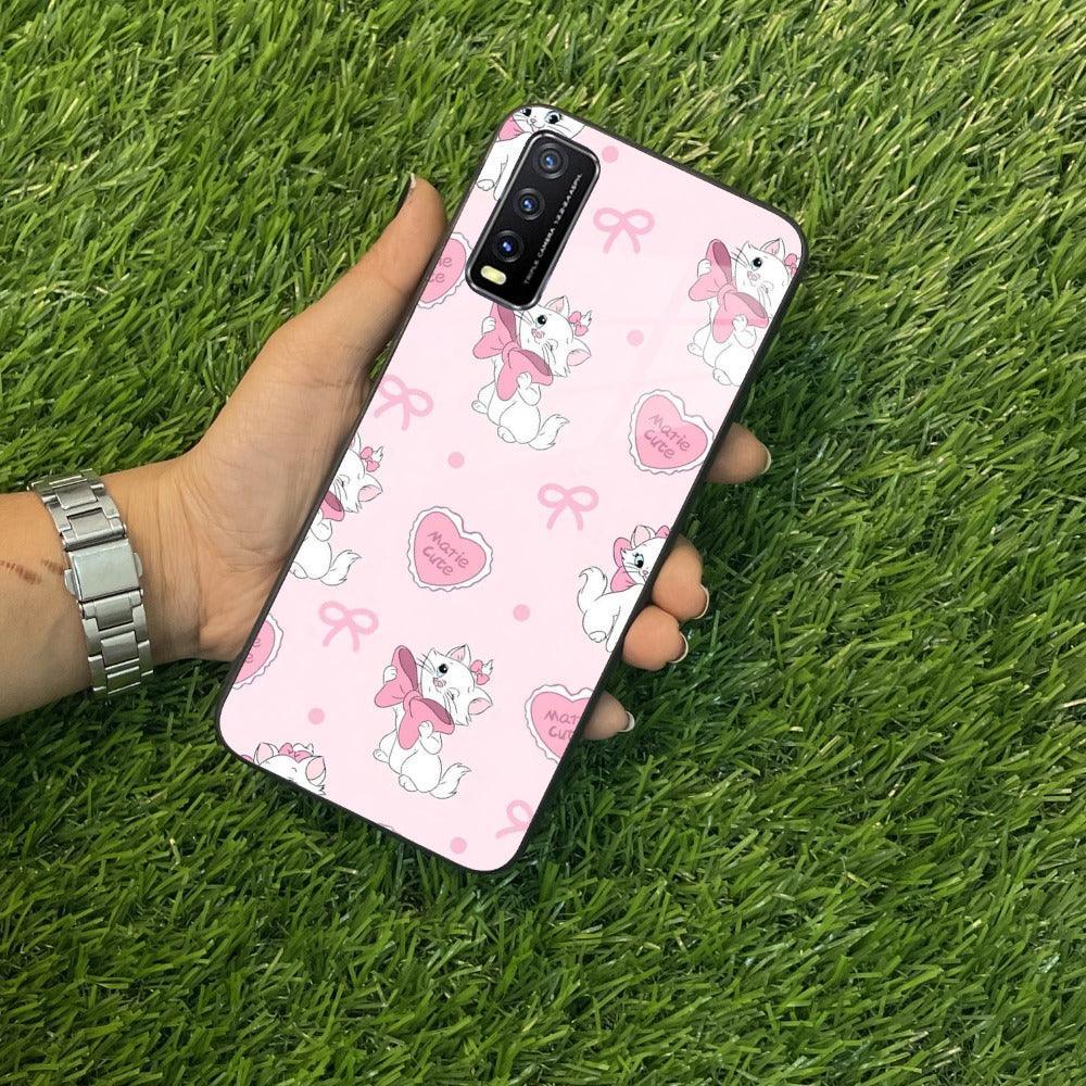 Cute Kitty Bliss Glass Case Cover For Vivo - ShopOnCliQ