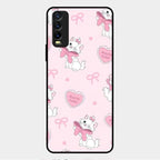 Cute Kitty Bliss Glass Case Cover For Vivo Y20T