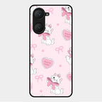 Cute Kitty Bliss Glass Case Cover For Vivo Y28S 5G