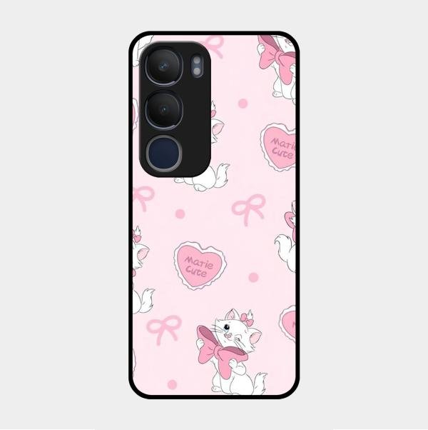 Cute Kitty Bliss Glass Case Cover For Vivo Y29 5G