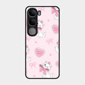 Cute Kitty Bliss Glass Case Cover For Vivo Y300 5G
