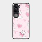 Cute Kitty Bliss Glass Case Cover For Vivo Y300 5G