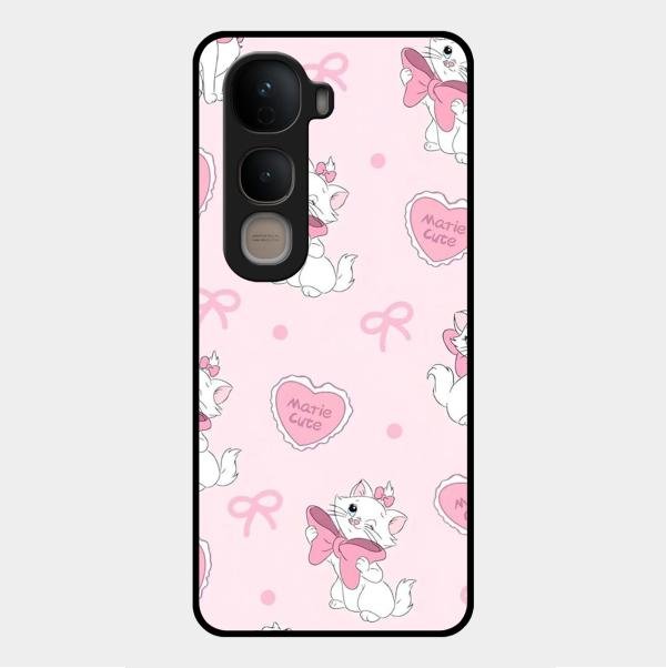 Cute Kitty Bliss Glass Case Cover For Vivo Y400 5G